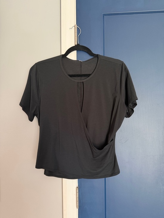 lululemon athletica Tops - lululemon athletica Black Short Sleeve Wrap-Front Tee